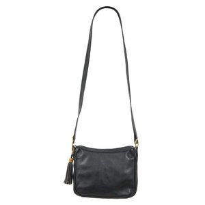Gucci Womens Vtg Crossbody Bag Blue Lambskin Leather Purse Gold Hardware Tassle